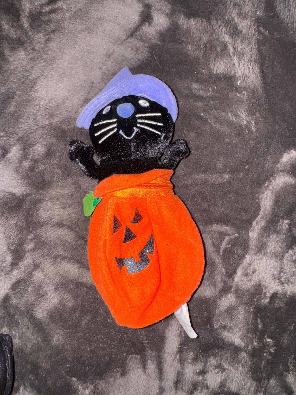 Black Cat Plush Pumpkin Soft coin purse